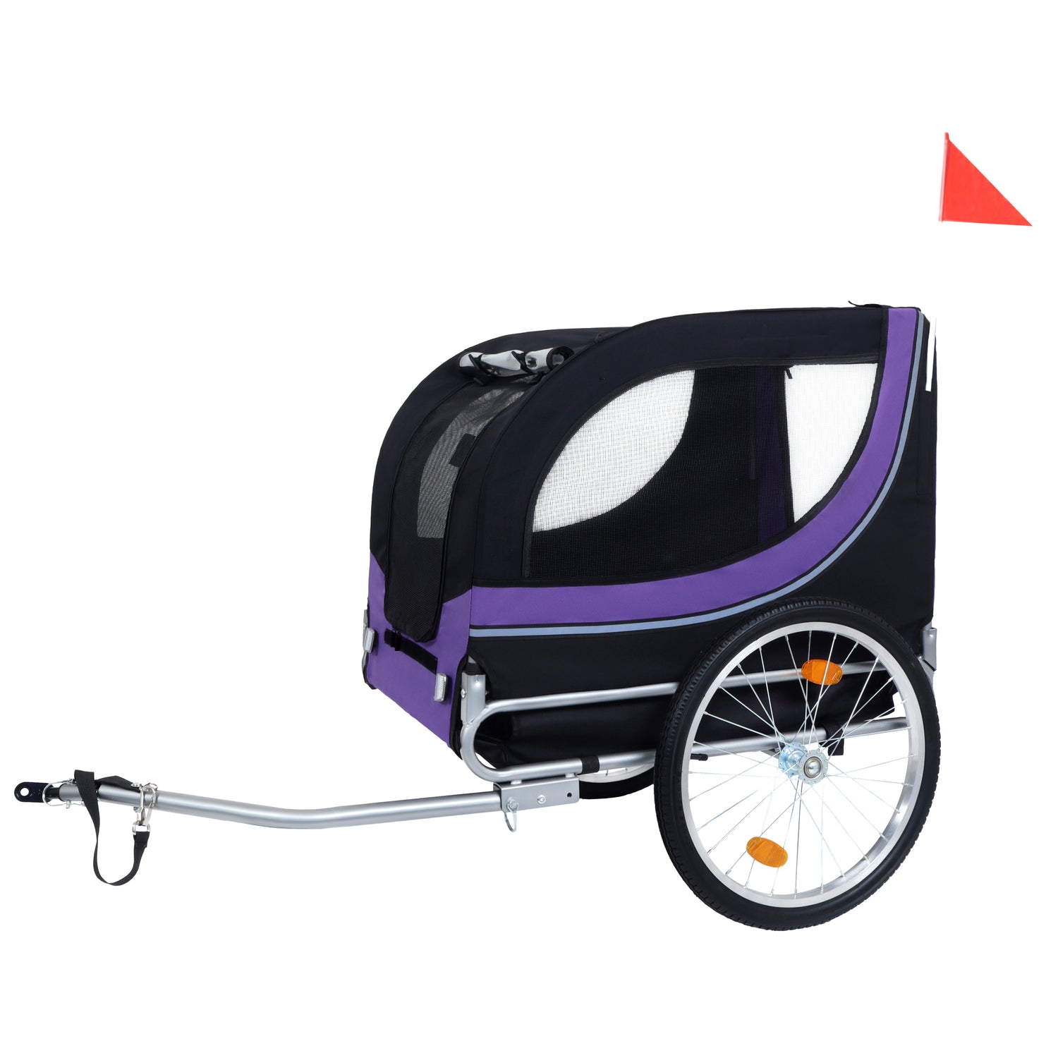 Large Folding Bike Trailer For Dogs - 66LB Capacity All-Terrain Pet Carrier, Durable