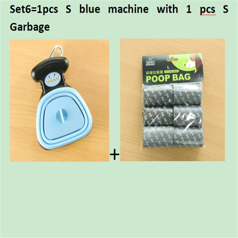 Dog Pet Travel Foldable Pooper Scooper With 1 Roll Decomposable bags Poop Scoop Clean Pick Up