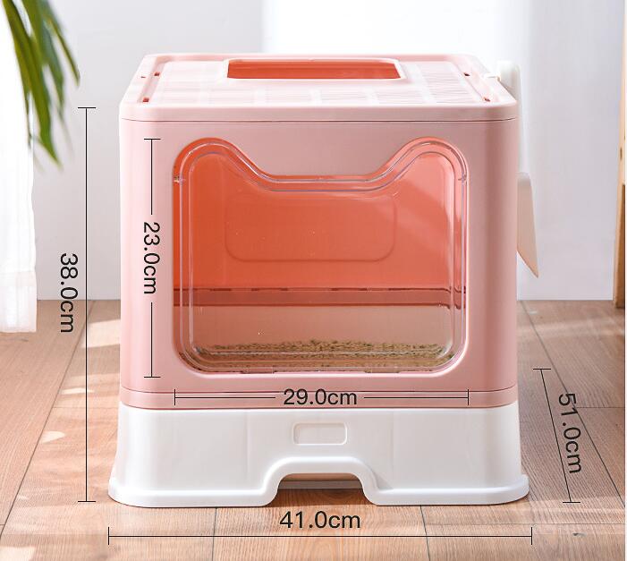 Foldable Enclosed Cat Litter Box with Odor Control