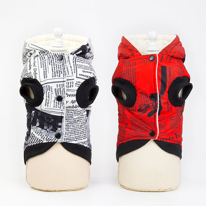 Newspaper cotton pet clothes