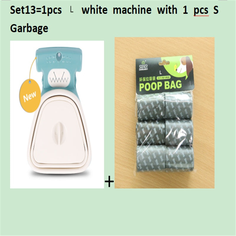 Dog Pet Travel Foldable Pooper Scooper With 1 Roll Decomposable bags Poop Scoop Clean Pick Up