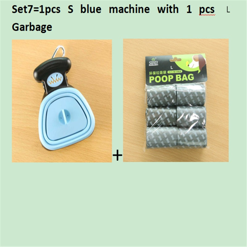 Dog Pet Travel Foldable Pooper Scooper With 1 Roll Decomposable bags Poop Scoop Clean Pick Up