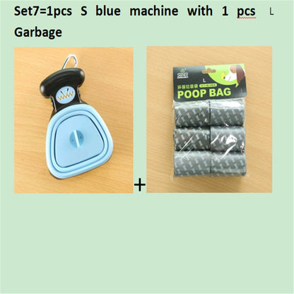 Dog Pet Travel Foldable Pooper Scooper With 1 Roll Decomposable bags Poop Scoop Clean Pick Up