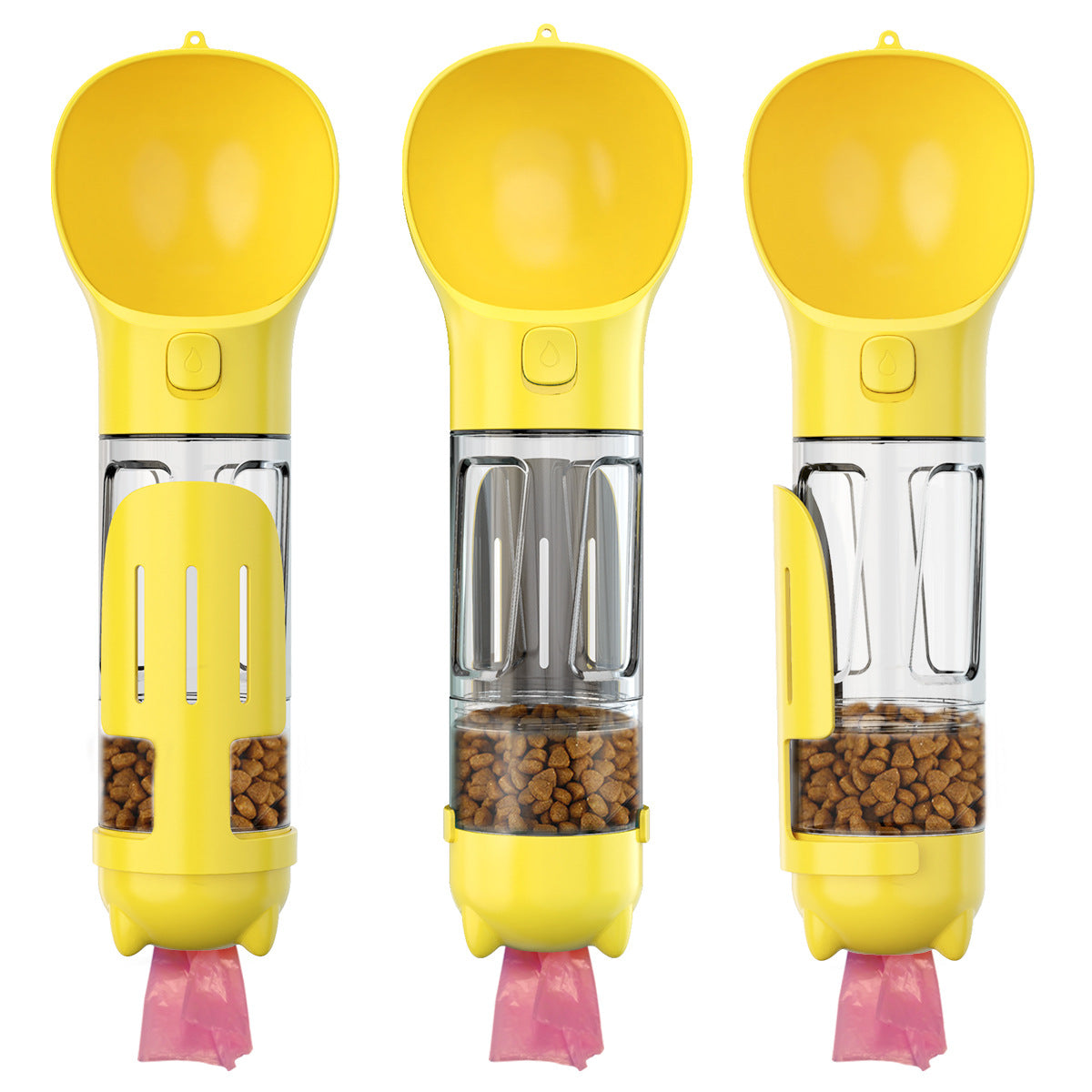 3-in-1 Portable Dog Water Bottle with Food Feeder &amp; Poop Bag Dispenser