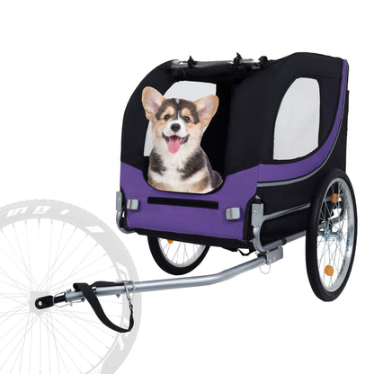 Large Folding Bike Trailer For Dogs - 66LB Capacity All-Terrain Pet Carrier, Durable