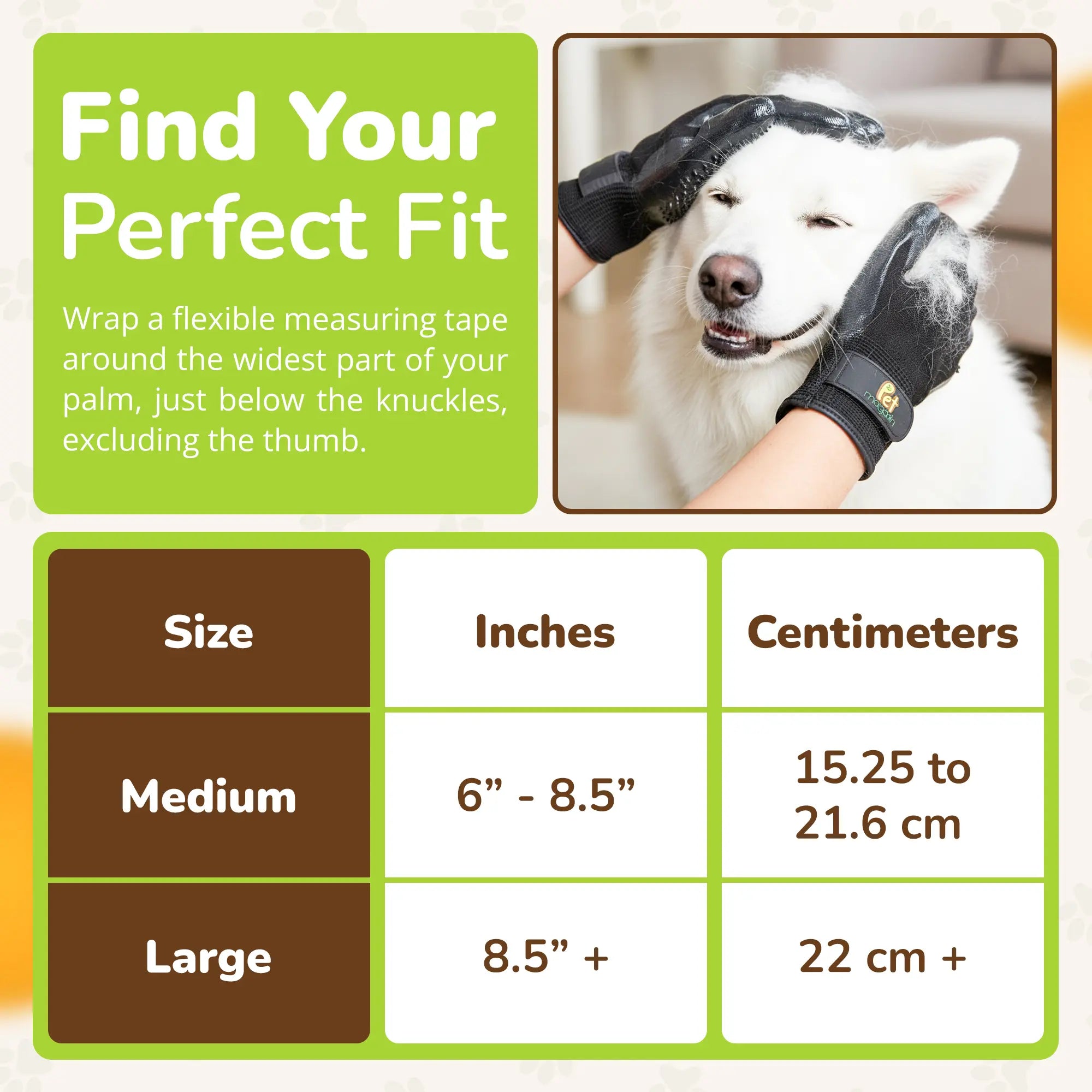 Pet Magasin Pet Grooming Gloves - Shedding & Bathing Mitts for Dogs Cats Horses & Other Animals with 260+ Silicone Tips Adjustable Velcro Straps & Ergonomic Design