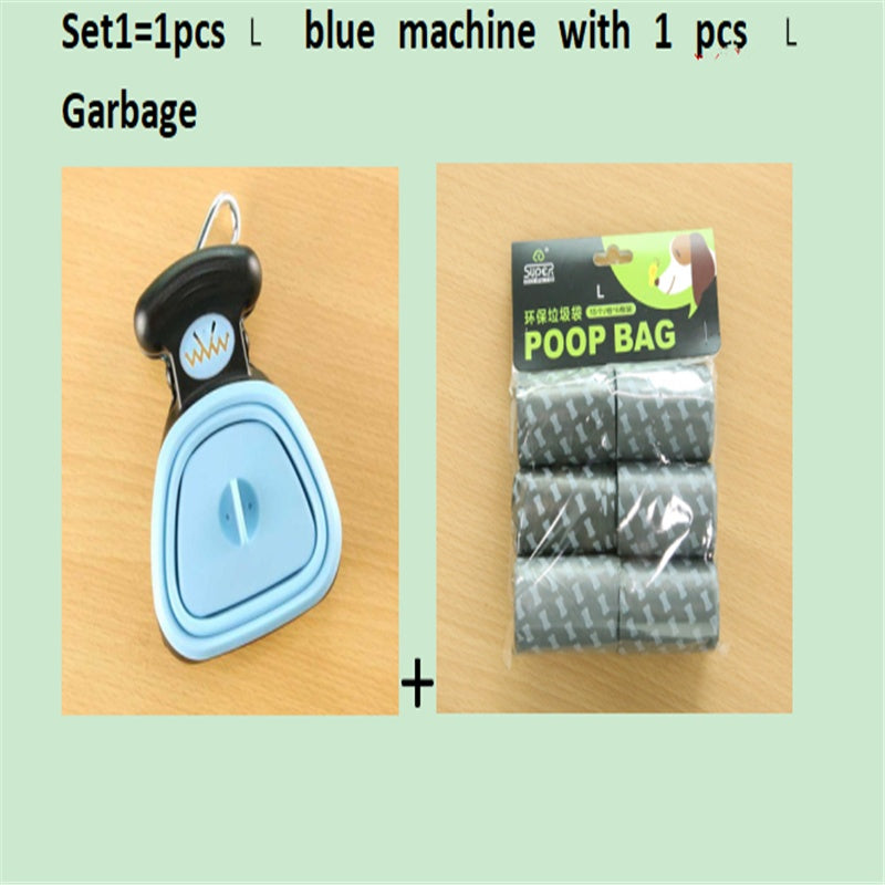 Dog Pet Travel Foldable Pooper Scooper With 1 Roll Decomposable bags Poop Scoop Clean Pick Up