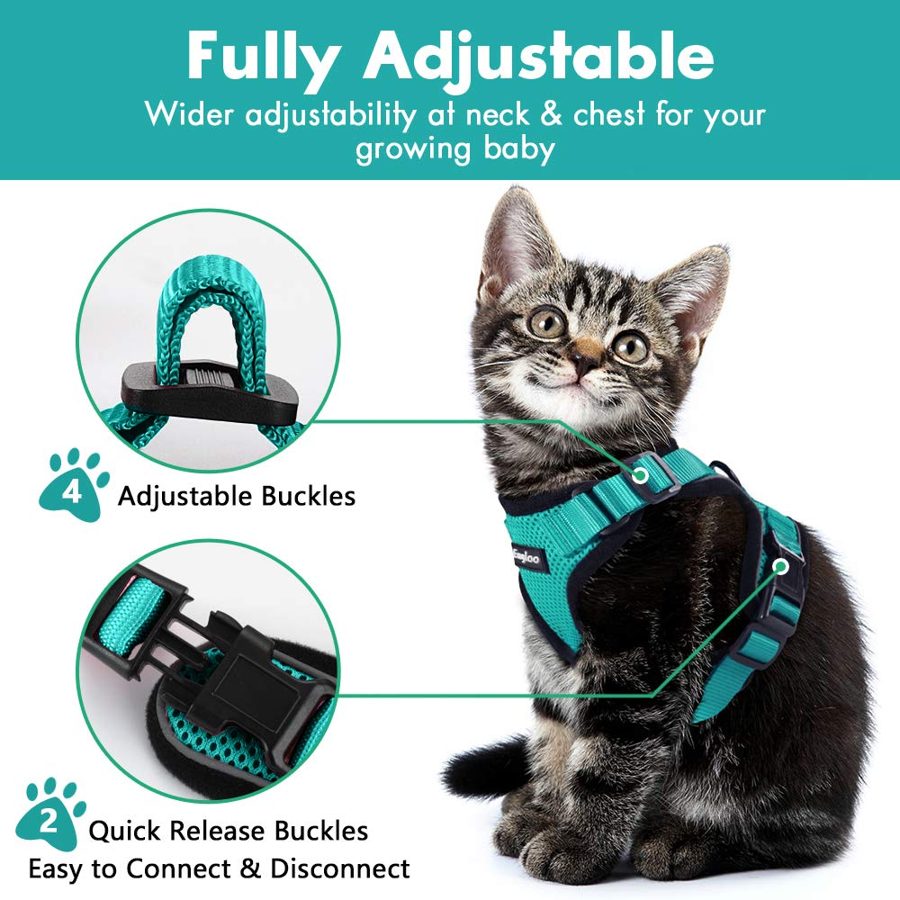 Escape Proof Cat Vest Harness And Car Seat Belt Adapter Adjustablppy
