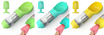 Pet Water Bottle Feeder Bowl Garbage Bag Storage Portable