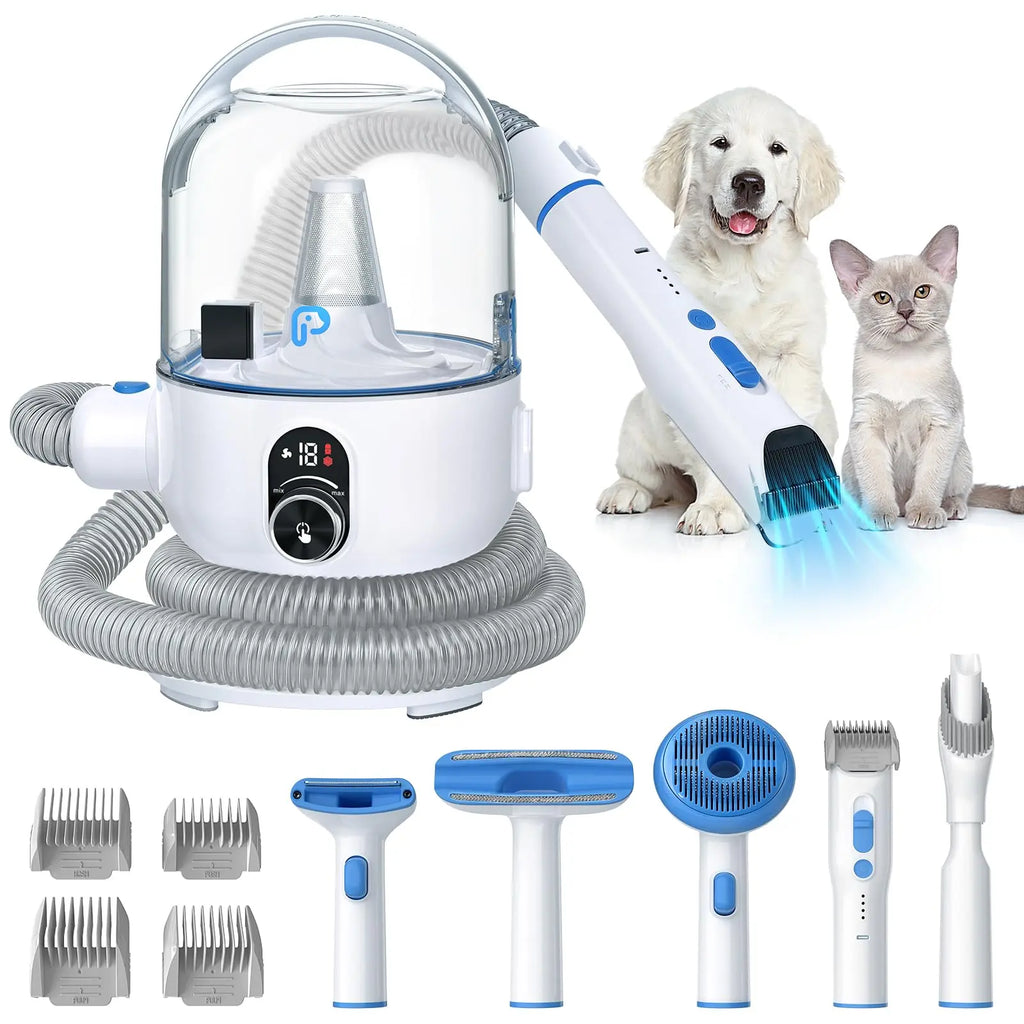 GARVEE Dog Grooming Kit Pet Grooming Hair Vacuum, 5 In-1 Pet Grooming Kit with 2L Large Capacity Dust Cup, Low Noise Dog Hair Remover for Shedding Grooming Dogs Cats and Other Animals