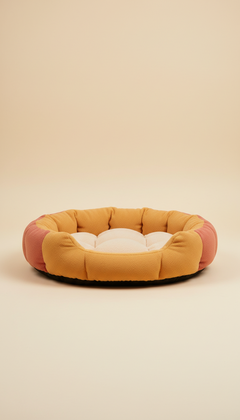 Soft fleece dog bed with raised sides