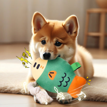 Plush Chew Toys For Inside Dog Plush Squeaky Toys Puffhead Fish Chew Toys