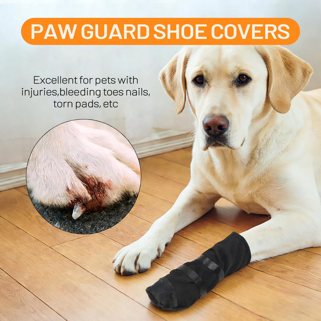 Dog Recovery Boot For Injured Paws - Breathable Dog Shoes With Non-Slip Sole &amp; Self-Adhesive Strap, Dog Bootie To Protect Wounds From Licking, Dirt, And Infection -