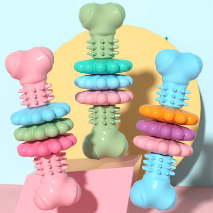 Dog Chew Toy Dog Bone Type  Dogs Teeth Cleaning Toys Indestructible TPR Bone Chewing Bite Resistant