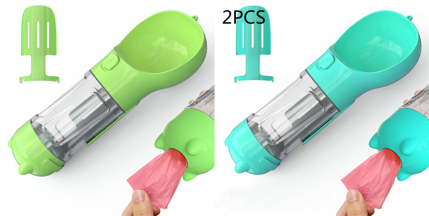 Pet Water Bottle Feeder Bowl Garbage Bag Storage Portable