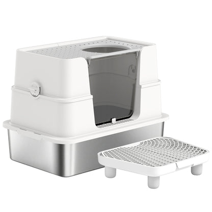Cat Litter Box ,Top And Side Entry Enclosed Litter Box With Flip Top