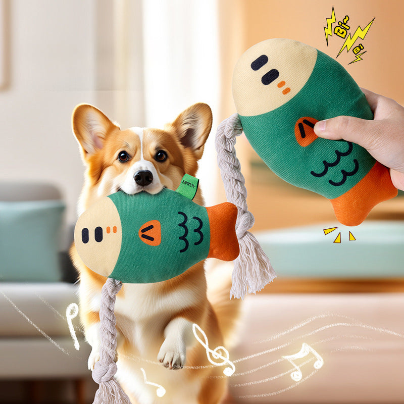 Plush Chew Toys For Inside Dog Plush Squeaky Toys Puffhead Fish Chew Toys