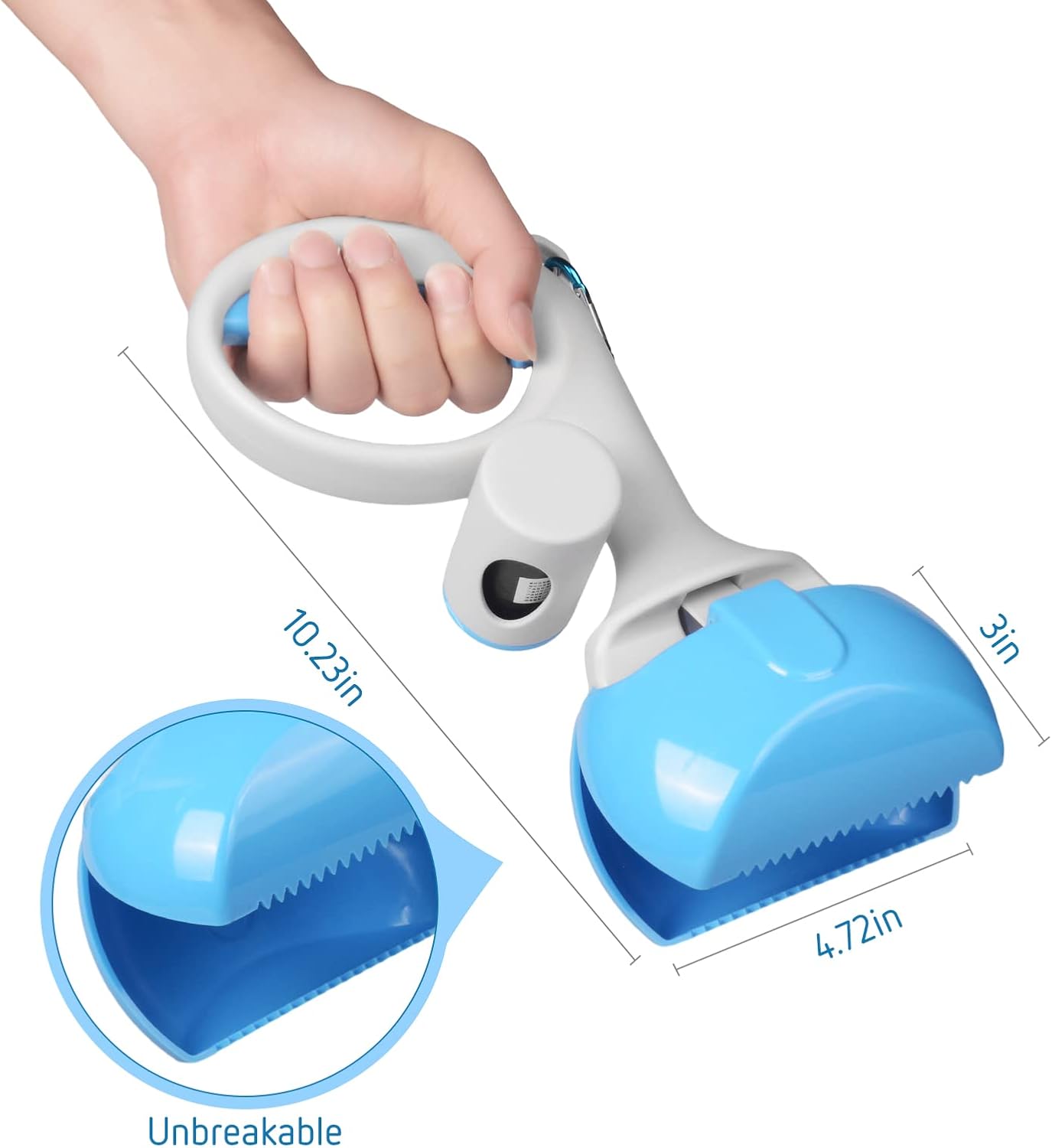 Pet Pooper Scooper For Dogs And Cats With Trash Bags Holder Non-Breakable High Strength Material Poop Scooper
