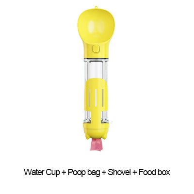3-in-1 Portable Dog Water Bottle with Food Feeder &amp; Poop Bag Dispenser