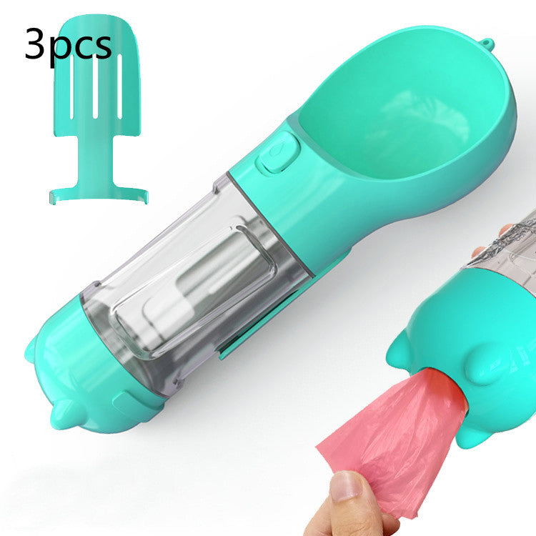 Pet Water Bottle Feeder Bowl Garbage Bag Storage Portable