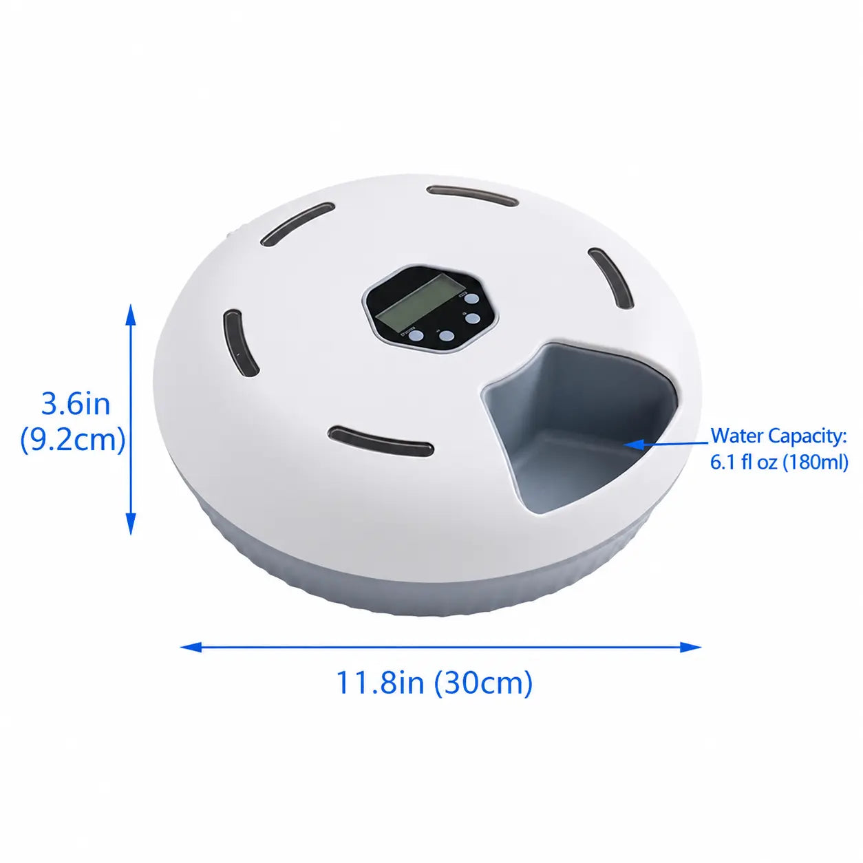 6-Meal Automatic Cat Feeder with Manual Timer, Battery Powered Timed Rotating Food Tray for Cats & Small Dogs, Wet & Dry Food Dispenser with 2 Ice Packs