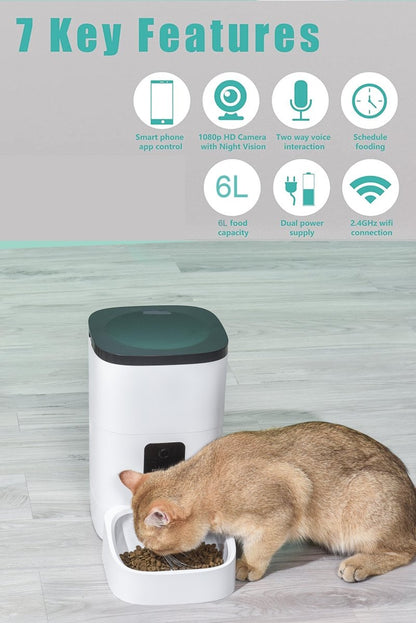 6L Automatic Pet Feeder with Camera&amp;Wifi