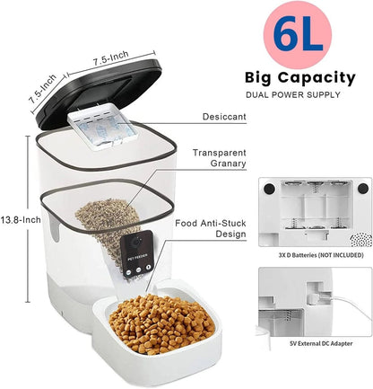 6L Automatic Pet Feeder with Camera&amp;Wifi