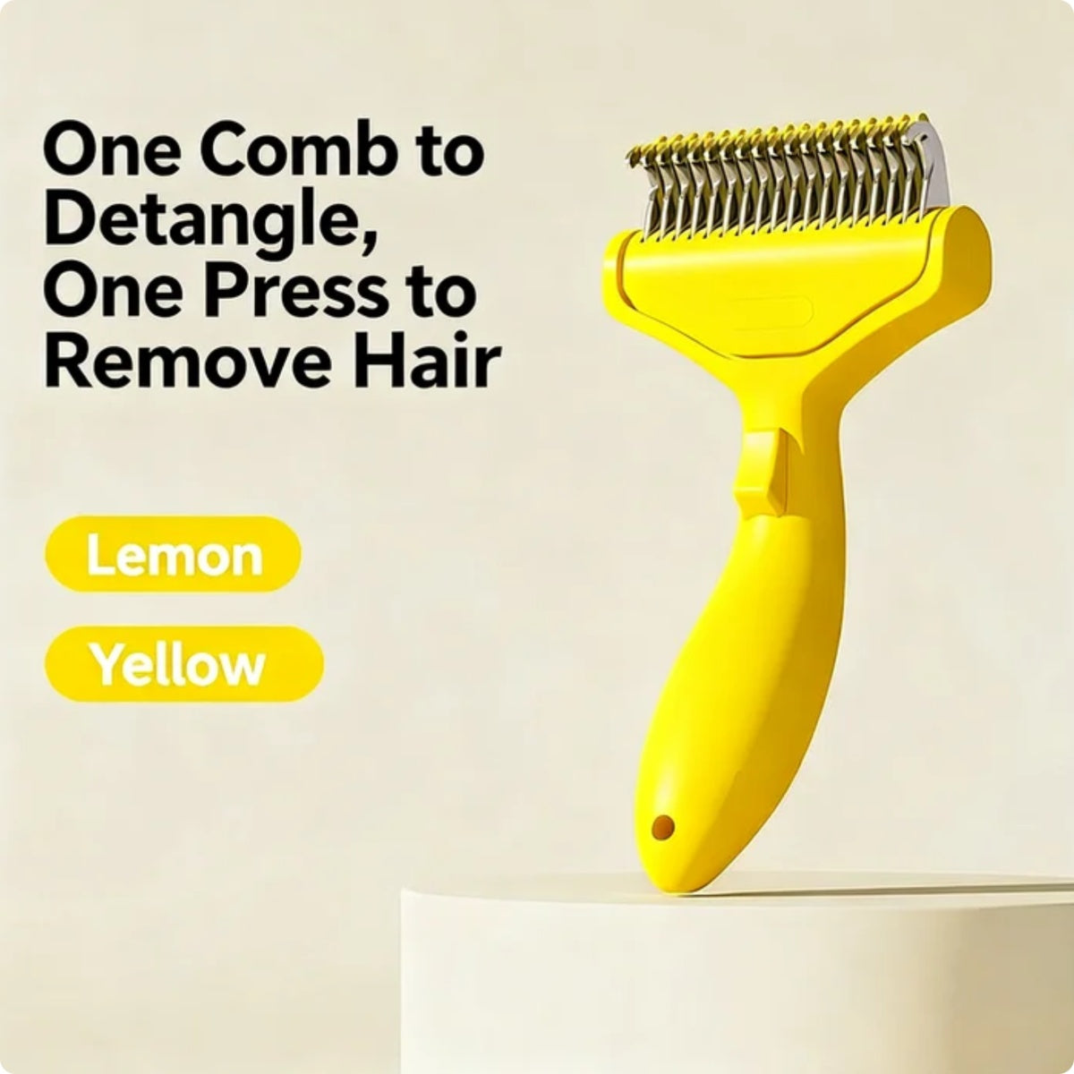 Pet Dematting Comb For Cats Dogs, Self Cleaning Deshedding Brush With Stainless Steel Blades, 26 Angle Undercoat Rake For Removing Loose Hair And Tangles, Grooming Tool For Long Short Haired Pets