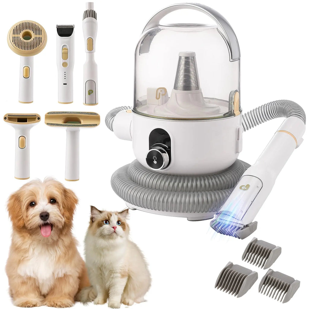 GARVEE Dog Grooming Kit Pet Grooming Hair Vacuum, 5 In-1 Pet Grooming Kit with 2L Large Capacity Dust Cup, Low Noise Dog Hair Remover for Shedding Grooming Dogs Cats and Other Animals