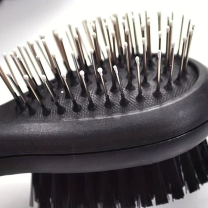 Dog Brush Cat Pet Grooming Comb 2 In 1 Double Sided Pin Cleans For Pets Shedding And Dirt Grooming Tool