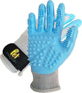 Pet Magasin Pet Grooming Gloves - Shedding & Bathing Mitts for Dogs Cats Horses & Other Animals with 260+ Silicone Tips Adjustable Velcro Straps & Ergonomic Design