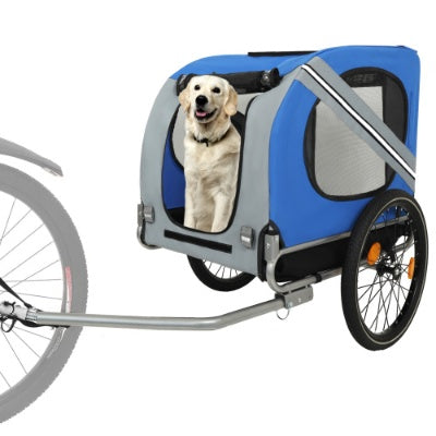 Large Folding Bike Trailer For Dogs  120LB Capacity All-Terrain Pet Carrier, Durable