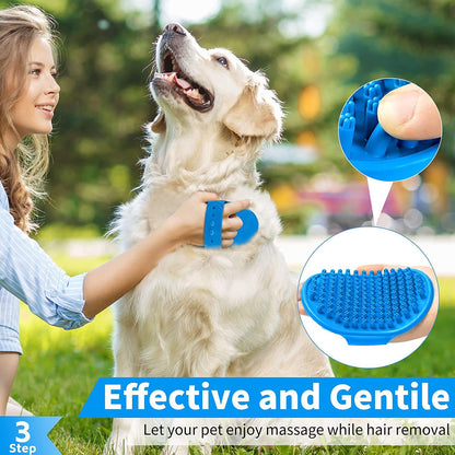 3-piece Set Dog Bath Brush Shampoo Brush Massage Brush With Adjustable