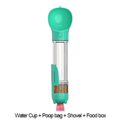 3-in-1 Portable Dog Water Bottle with Food Feeder &amp; Poop Bag Dispenser