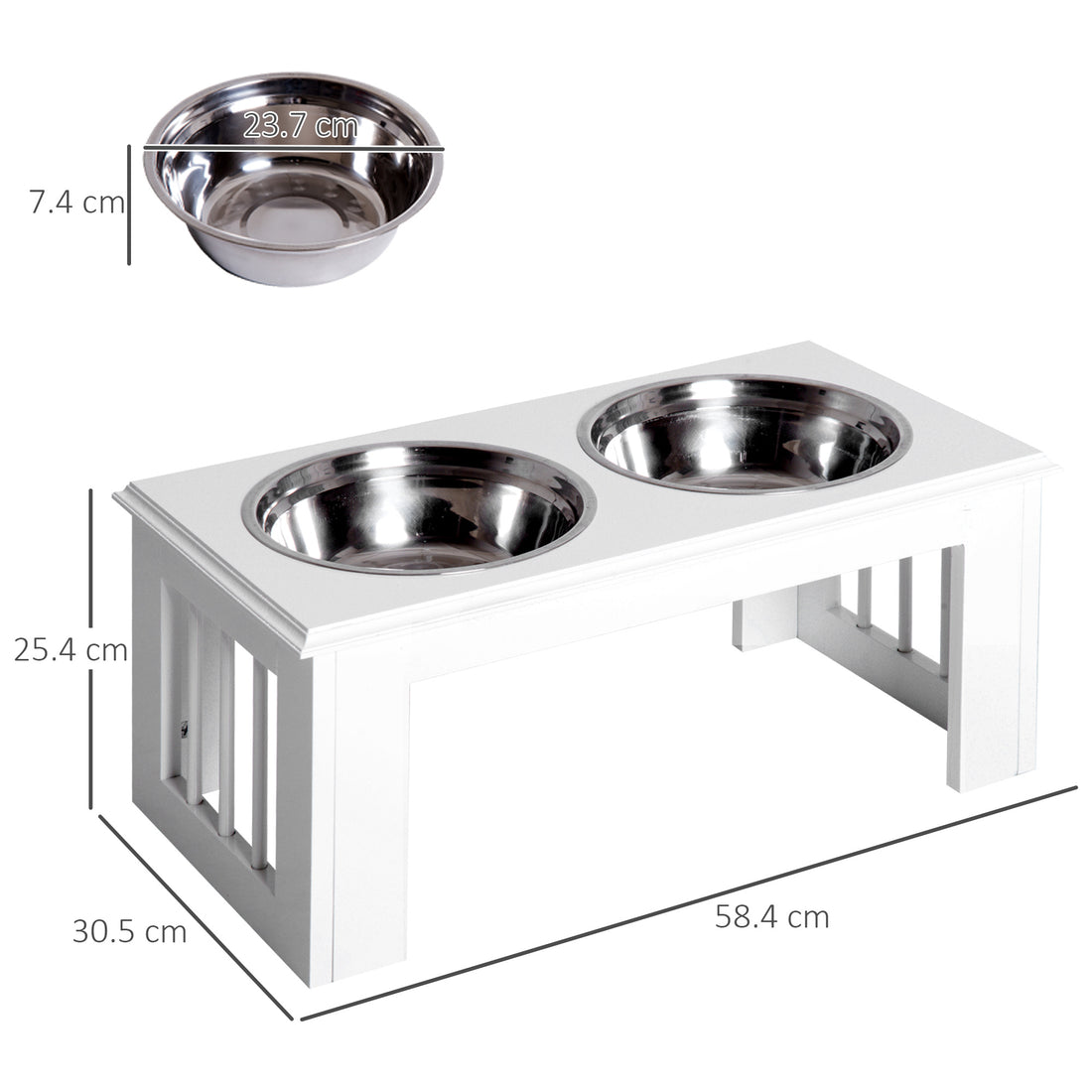 PawHut Raised Dog Feeding Bowls With Stand,