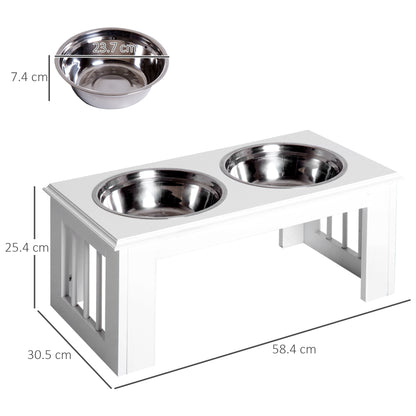PawHut Raised Dog Feeding Bowls With Stand,