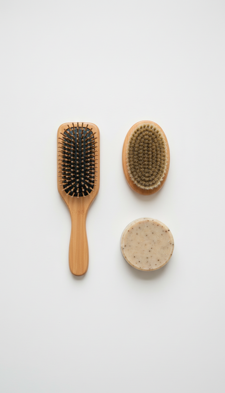 Olive Bark Grooming Brush Kit