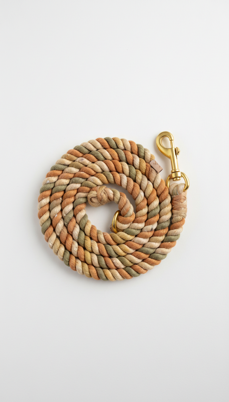 Pumpkin Biscuit Rope Dog Leash