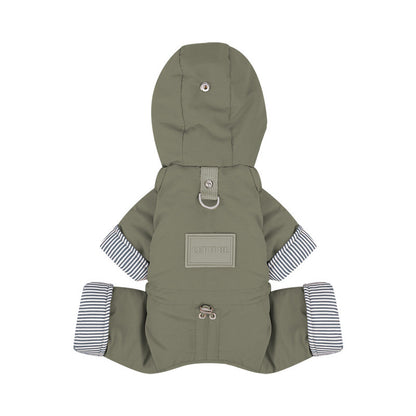 Pet Cotton-padded Coat Warm Four-legged Full-coverage With Hood