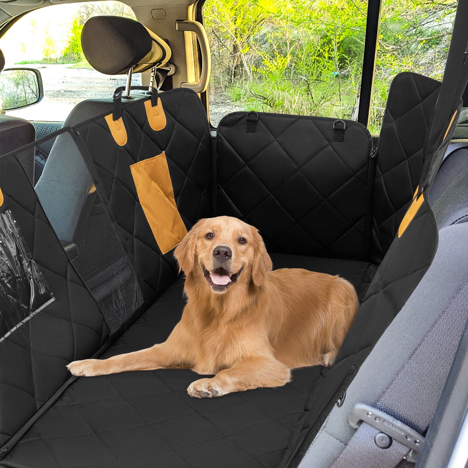 Dog Car Seat Cover Protector for Back Seat with Mesh Windows