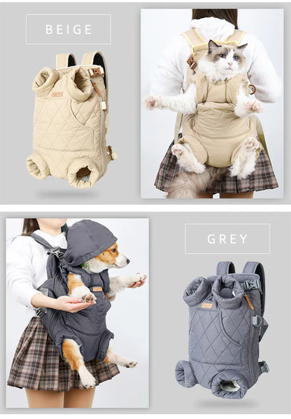 Winter Pet Carrier Backpack | Thicken Warm Windproof Hands-Free Bag for Small Dogs &amp; Cats