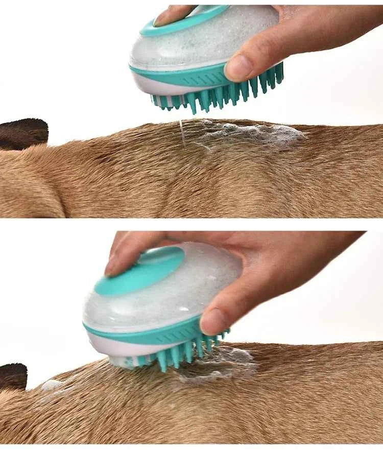 2-in-1 Silicone Pet Bath Brush & Grooming Massage Comb