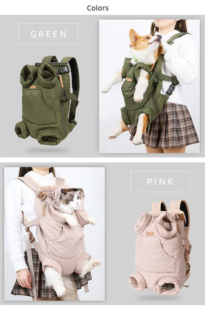 Winter Pet Carrier Backpack | Thicken Warm Windproof Hands-Free Bag for Small Dogs &amp; Cats