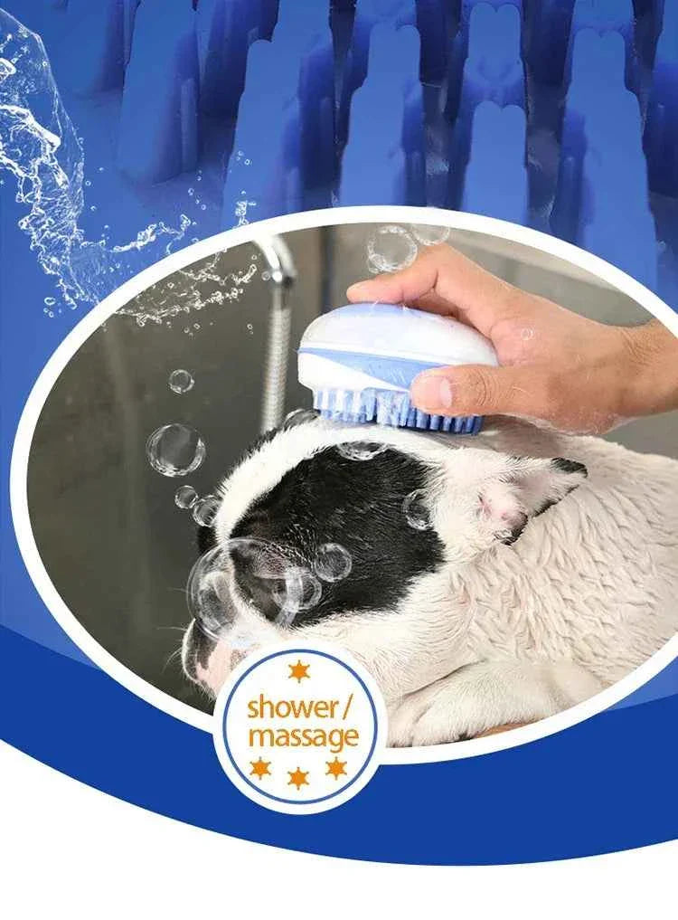 2-in-1 Silicone Pet Bath Brush & Grooming Massage Comb