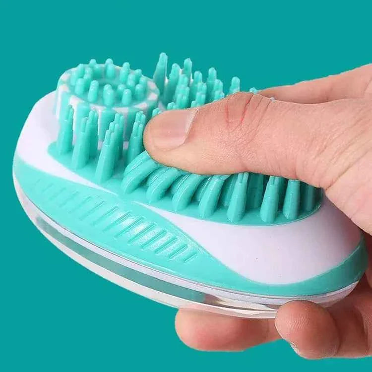 2-in-1 Silicone Pet Bath Brush & Grooming Massage Comb