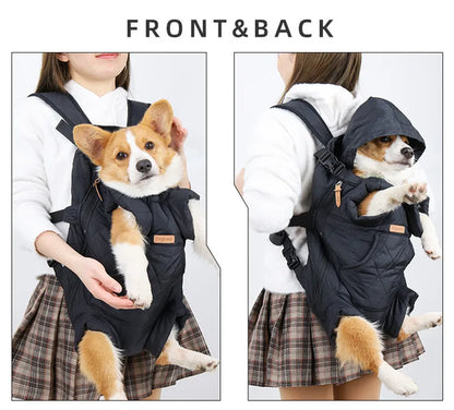Winter Pet Carrier Backpack | Thicken Warm Windproof Hands-Free Bag for Small Dogs &amp; Cats