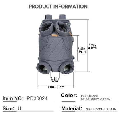 Winter Pet Carrier Backpack | Thicken Warm Windproof Hands-Free Bag for Small Dogs &amp; Cats