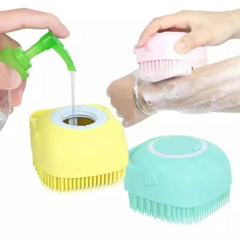 2-in-1 Silicone Pet Bath Brush & Grooming Massage Comb