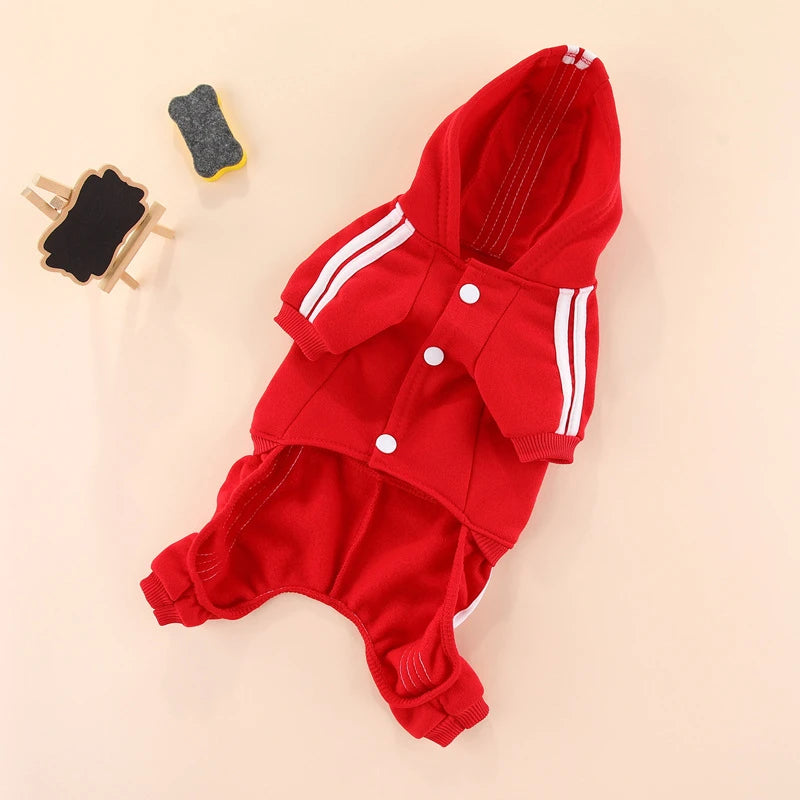 Tiger Patch Cotton Dog Hoodie Jumpsuit for Small Dogs