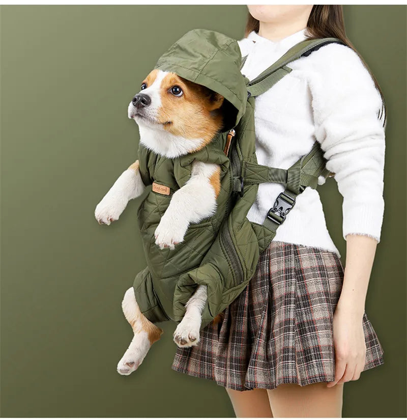 Winter Pet Carrier Backpack | Thicken Warm Windproof Hands-Free Bag for Small Dogs &amp; Cats